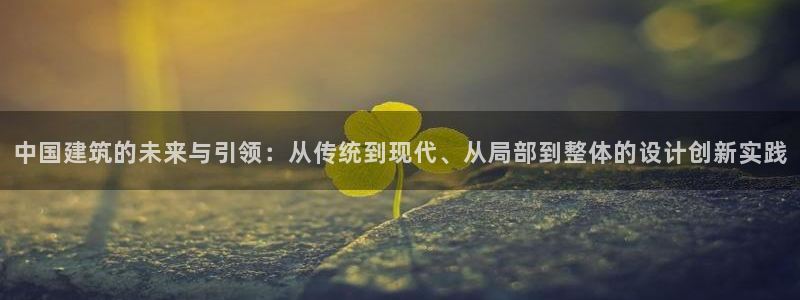 顺盈娱乐下载安装官方网：中国建筑的未来与引领：从传统到现代、从局部到整体的设计创新实践